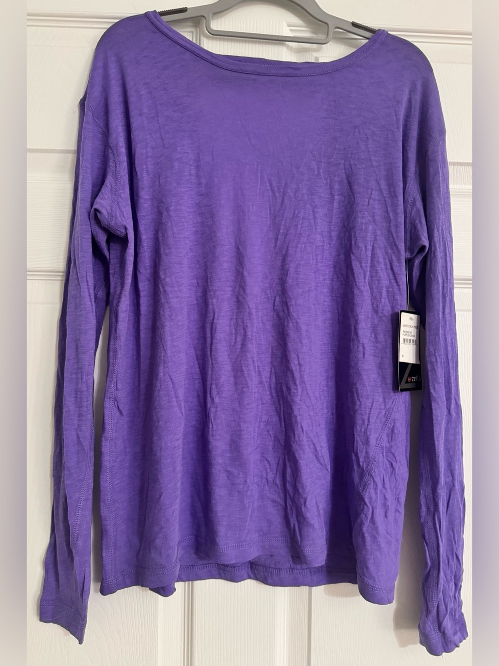 NWT Zella Purple Fusion 100% Cotton Open Back Long Sleeve Yoga Top M